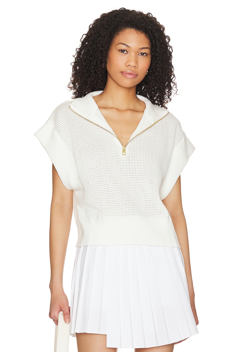 Varley Fulton Cropped Knit in Snow White REVOLVE