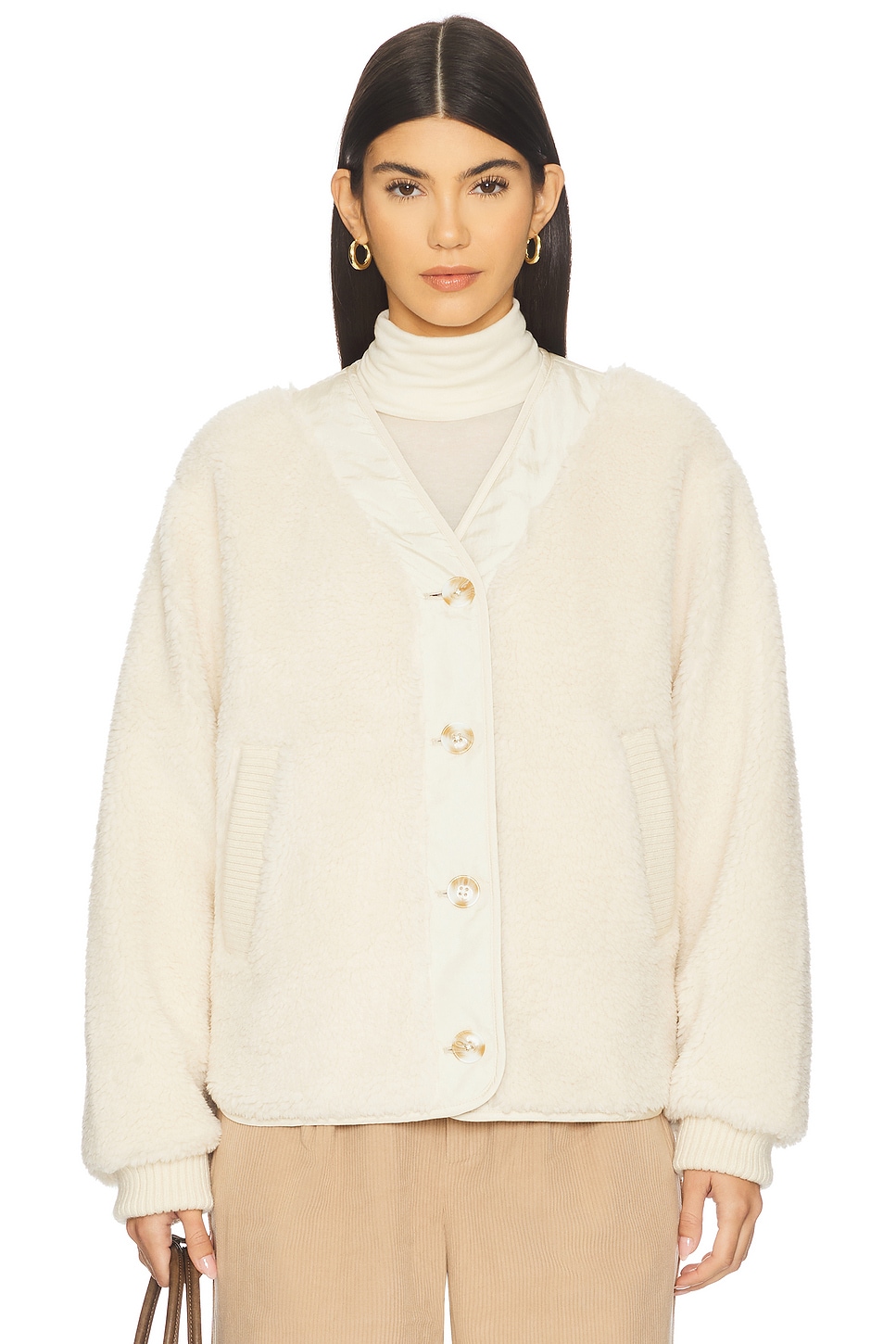 Varley Drew Reversible Jacket in Sandshell & Forest Night | REVOLVE