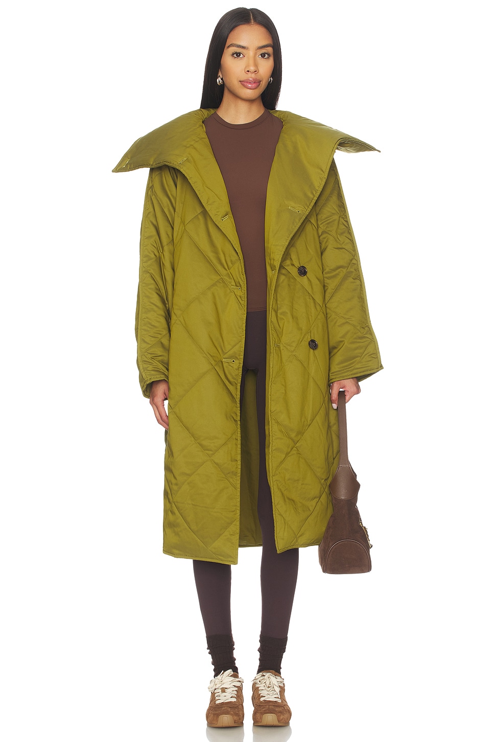 Varley Annalise Reversible Wrap Coat in Bright Moss | REVOLVE