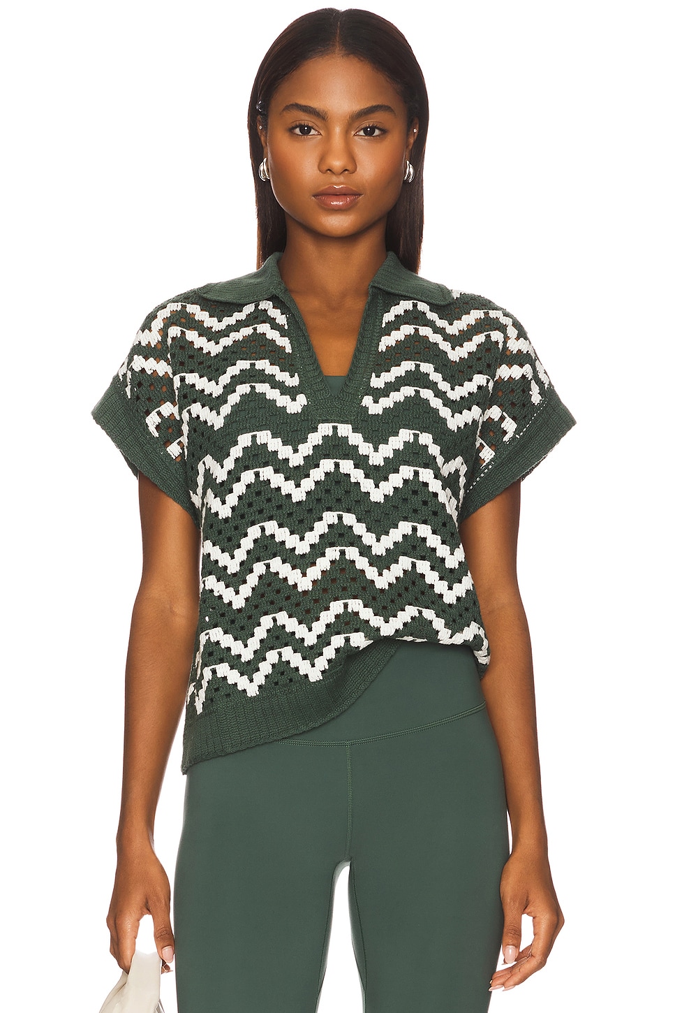 Joelle Crochet Polo Top