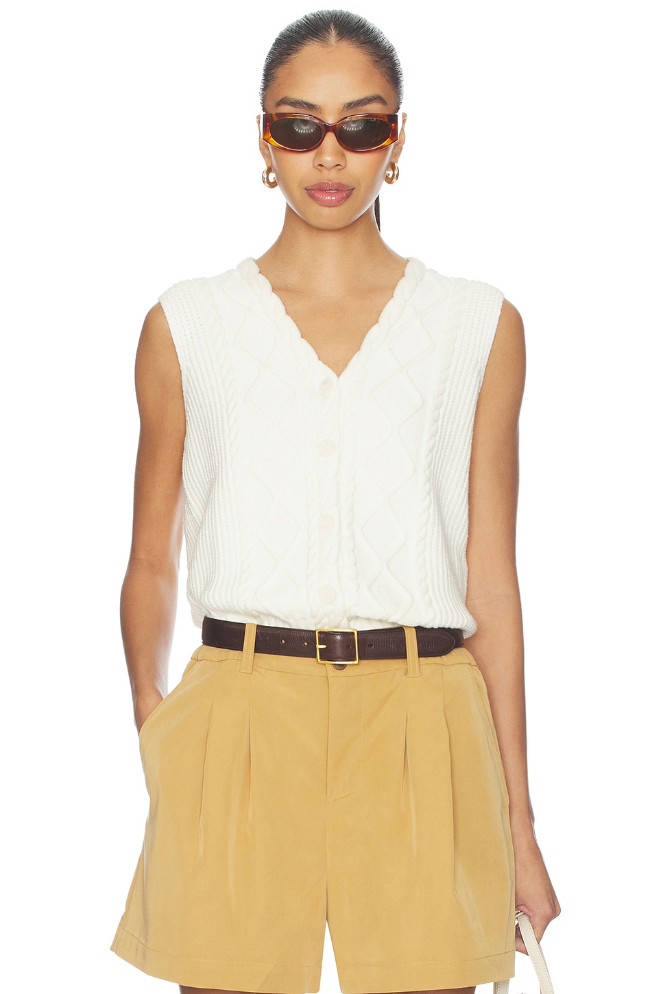 Tatyana Cable Knit Vest Top - thumbnail 2
