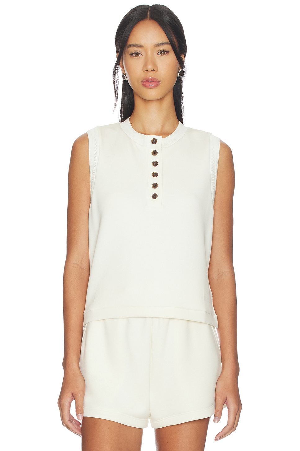 Varley Marla Button Placket Tank Top