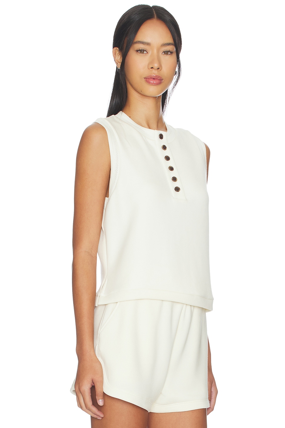 Varley Marla Button Placket Tank Top