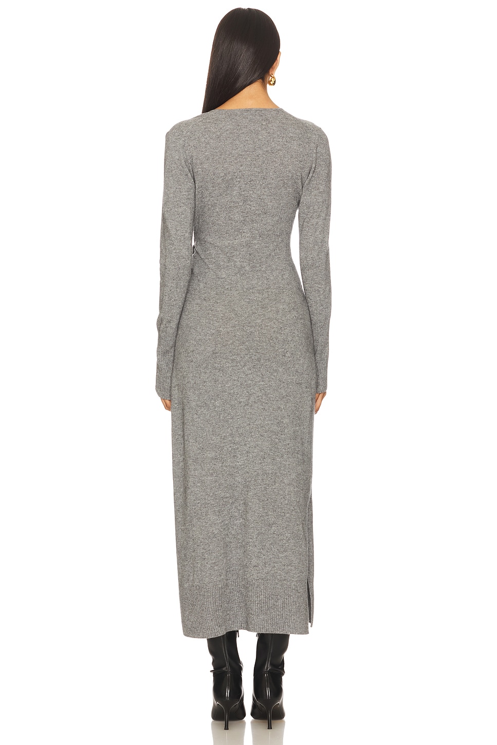 grey knot dress Thats So Fetch | Aaliyah Off Shoulder Knit Mini Dress | Grey main image 1