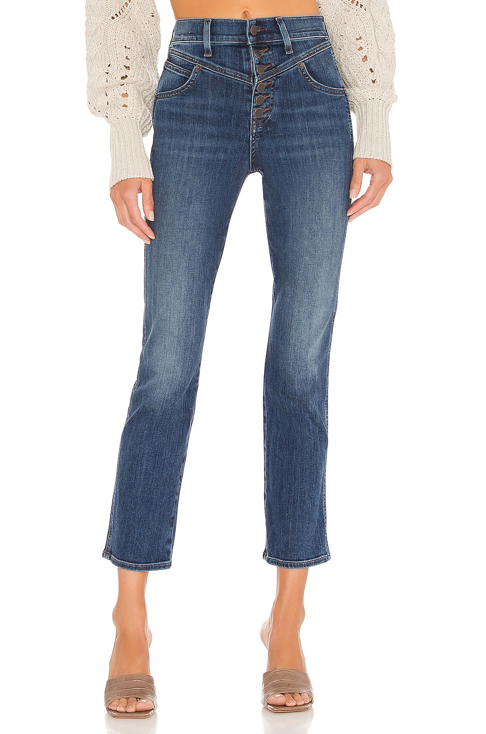 Veronica Beard Ryleigh High Rise with Front Yoke Jeans in Laguna | REVOLVE