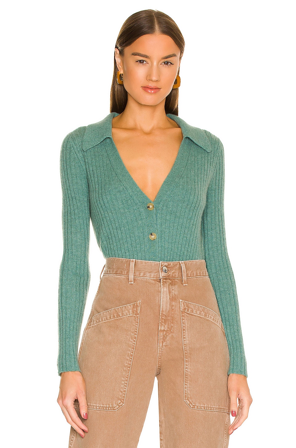 Veronica Beard Lazana Cashmere Cardigan in Sage | REVOLVE