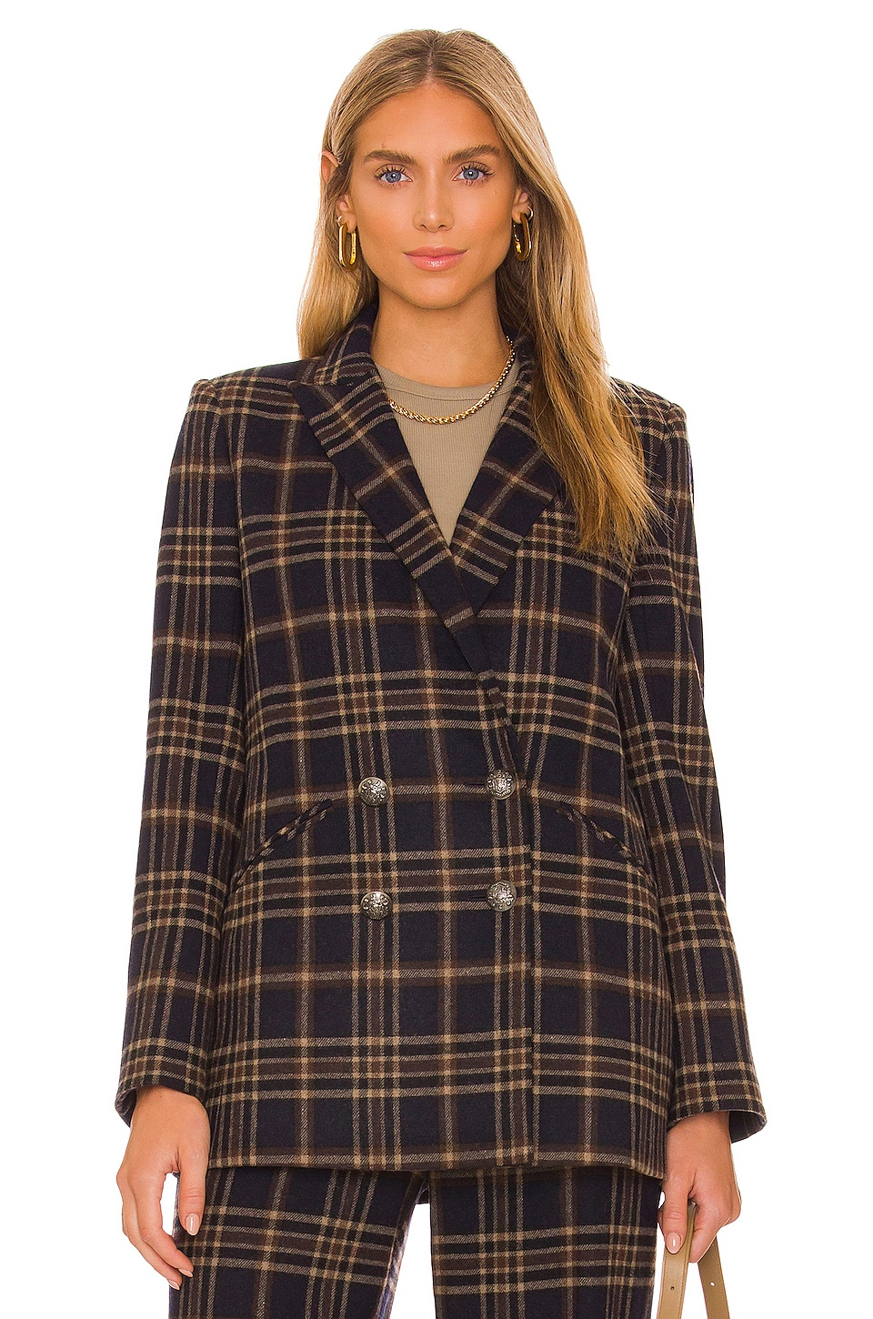 Veronica Beard Oria Dickey Jacket in Ink & Camel