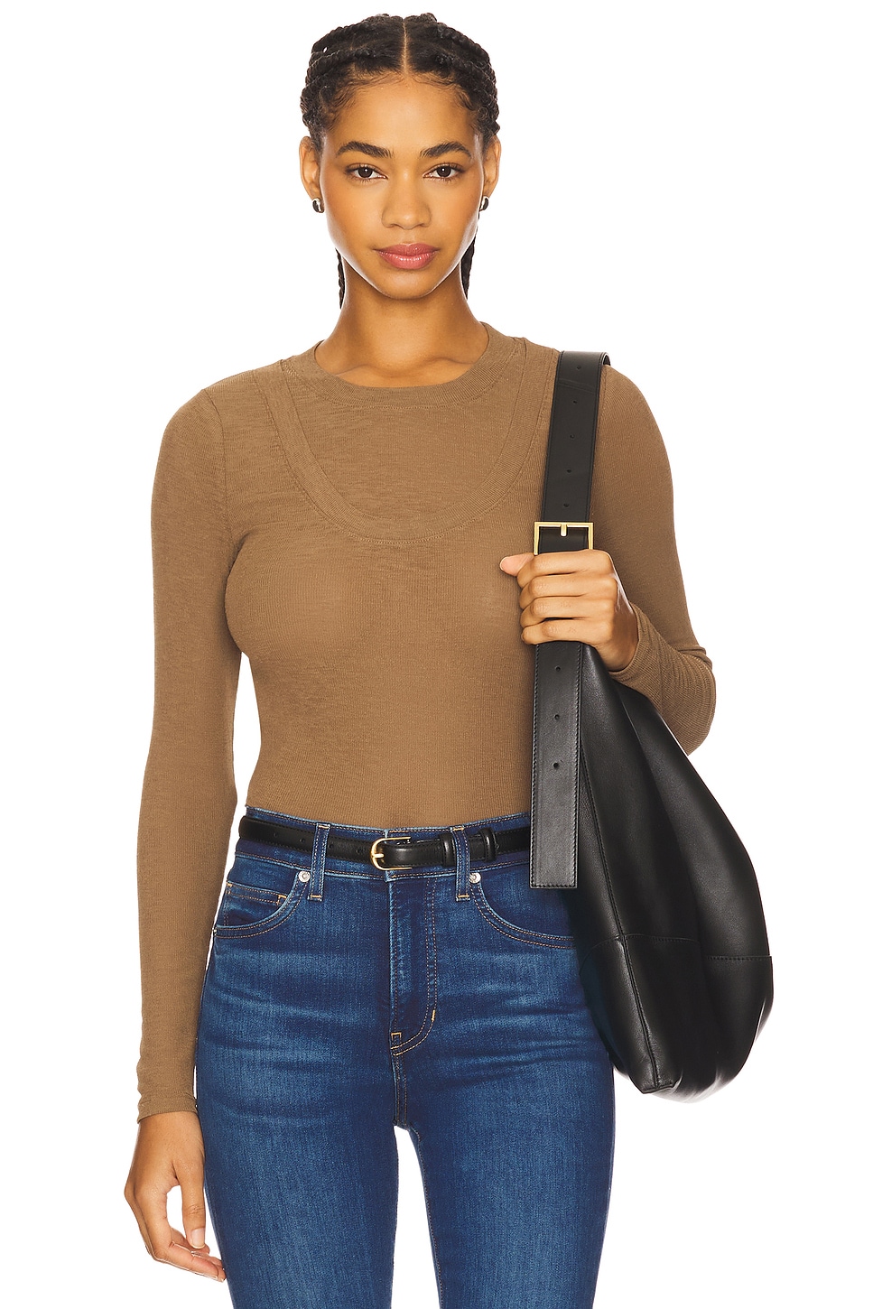 【美品】mediam ミディアム　Knit Bare Top Veronica Beard Neita Top in Lichen | REVOLVE