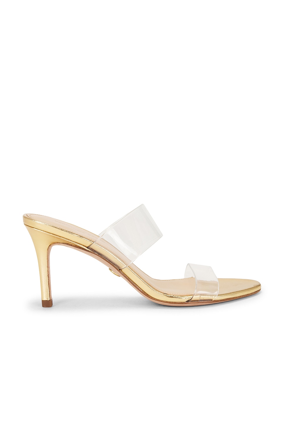 Veronica Beard Asha 75 Sandal in Clear & Pale Gold | REVOLVE