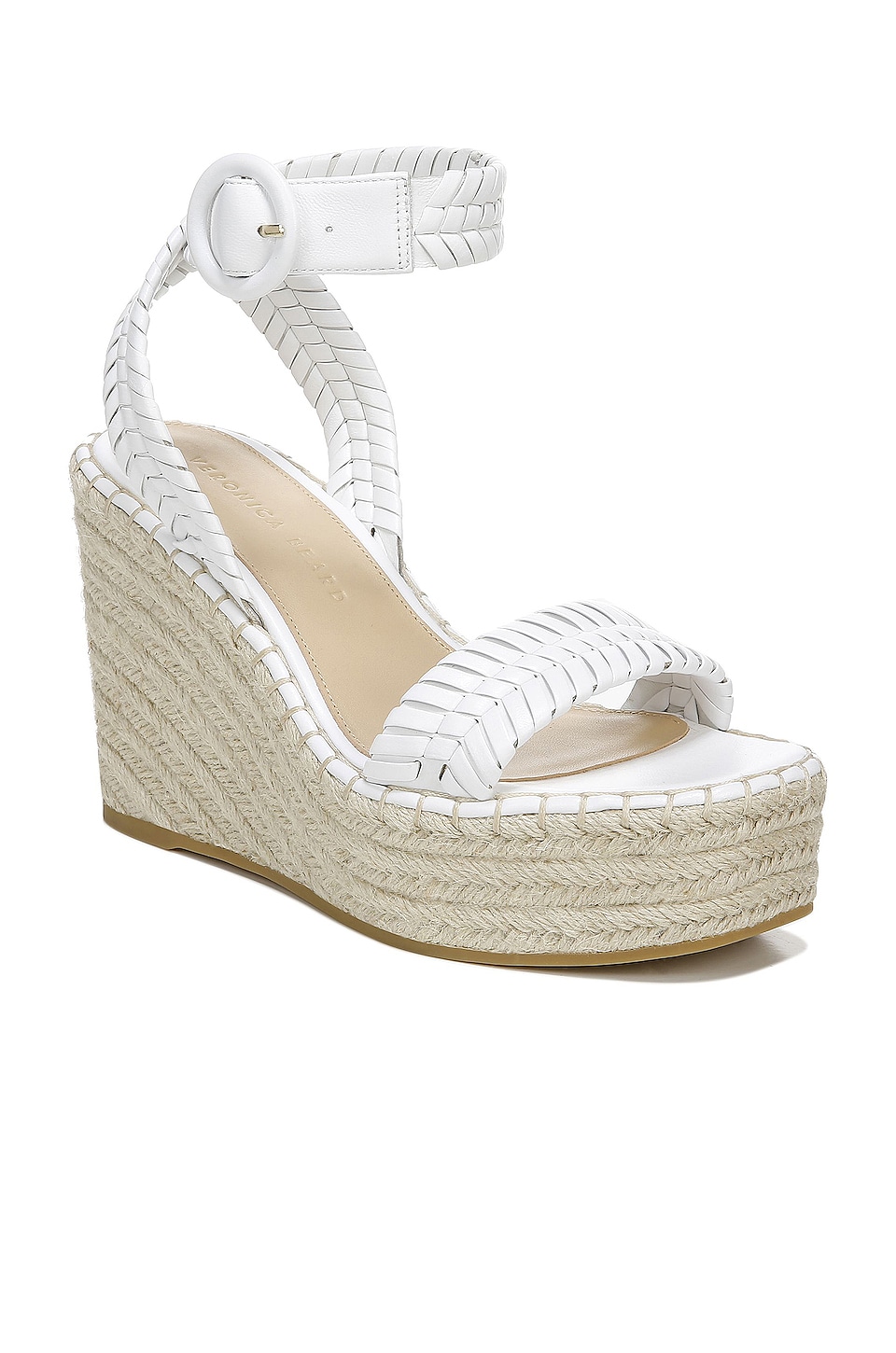 Veronica Beard Rilla Wedge Sandal in White | REVOLVE