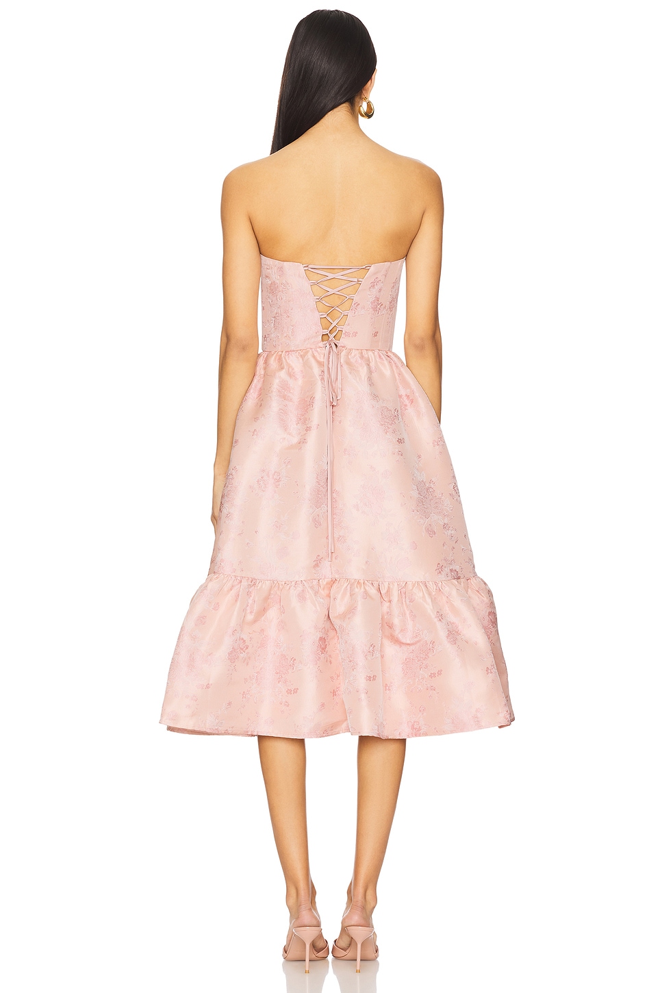 V. Chapman Virginia Midi Dress in Light Pink Windsor Brocade | REVOLVE V. Chapman Virginia Midi Dress in Light Pink Windsor Brocade | REVOLVE