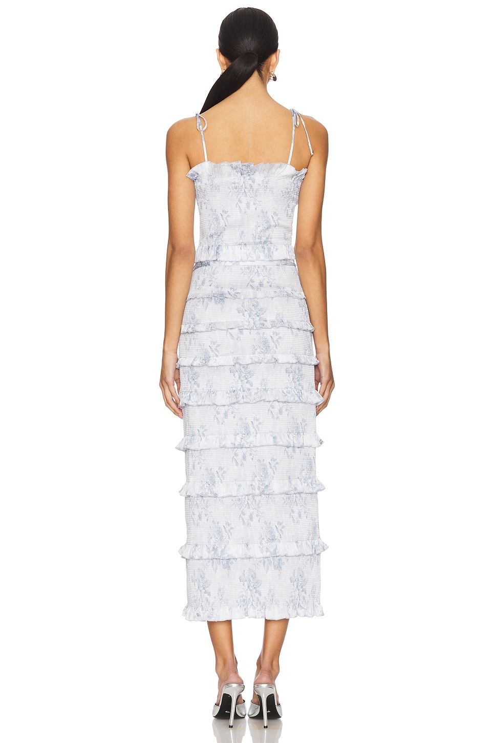 greek midi dress Mystical Beauty Greek Print Ruffle Midi Dress