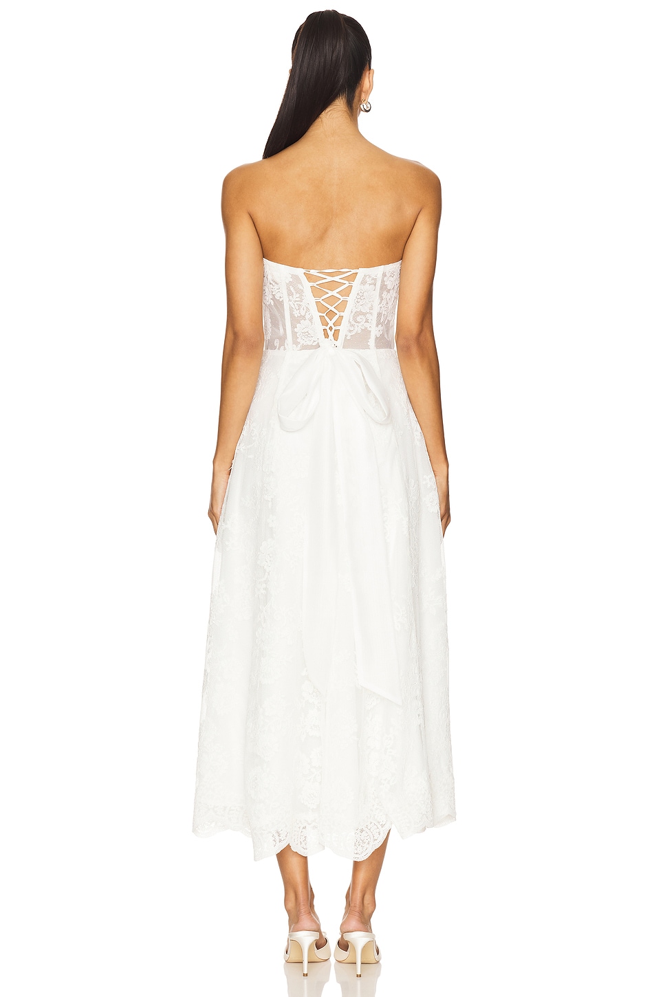 V. Chapman Hazel Dress in White Chantilly Lace | REVOLVE
