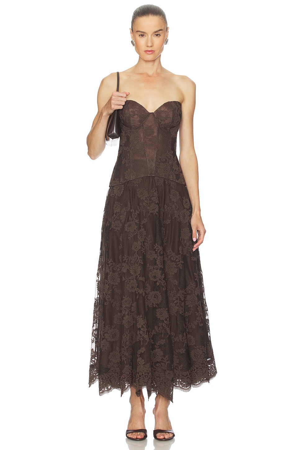 V. Chapman Carolena Set in Chocolate Chantilly Lace | REVOLVE V. Chapman Carolena Set in Chocolate Chantilly Lace | REVOLVE