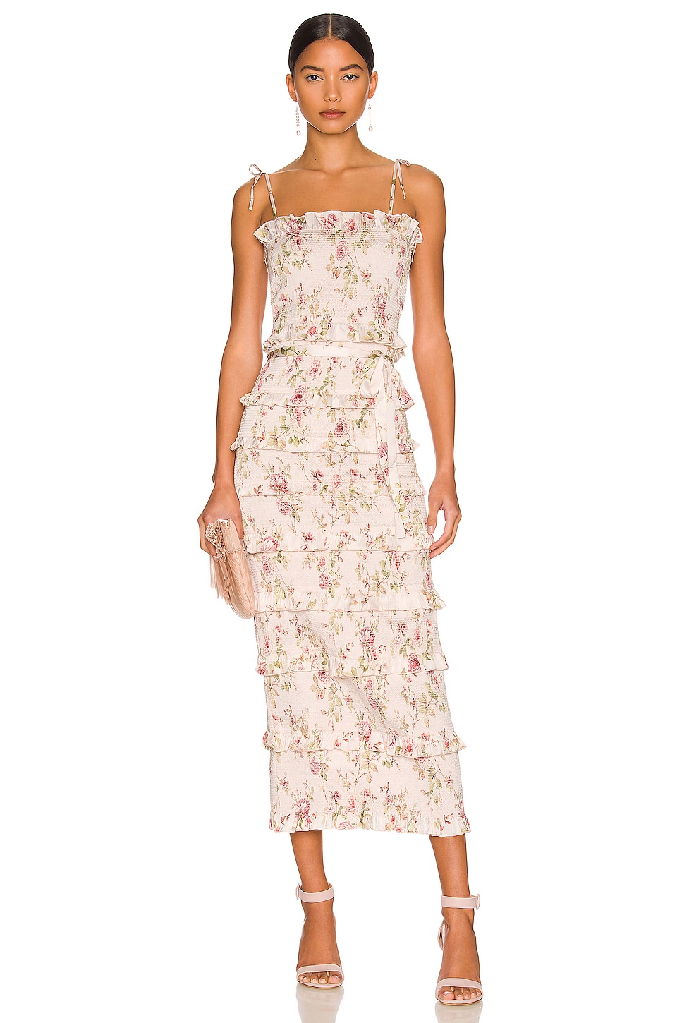 V. Chapman Lily Dress in Pink Rose Print