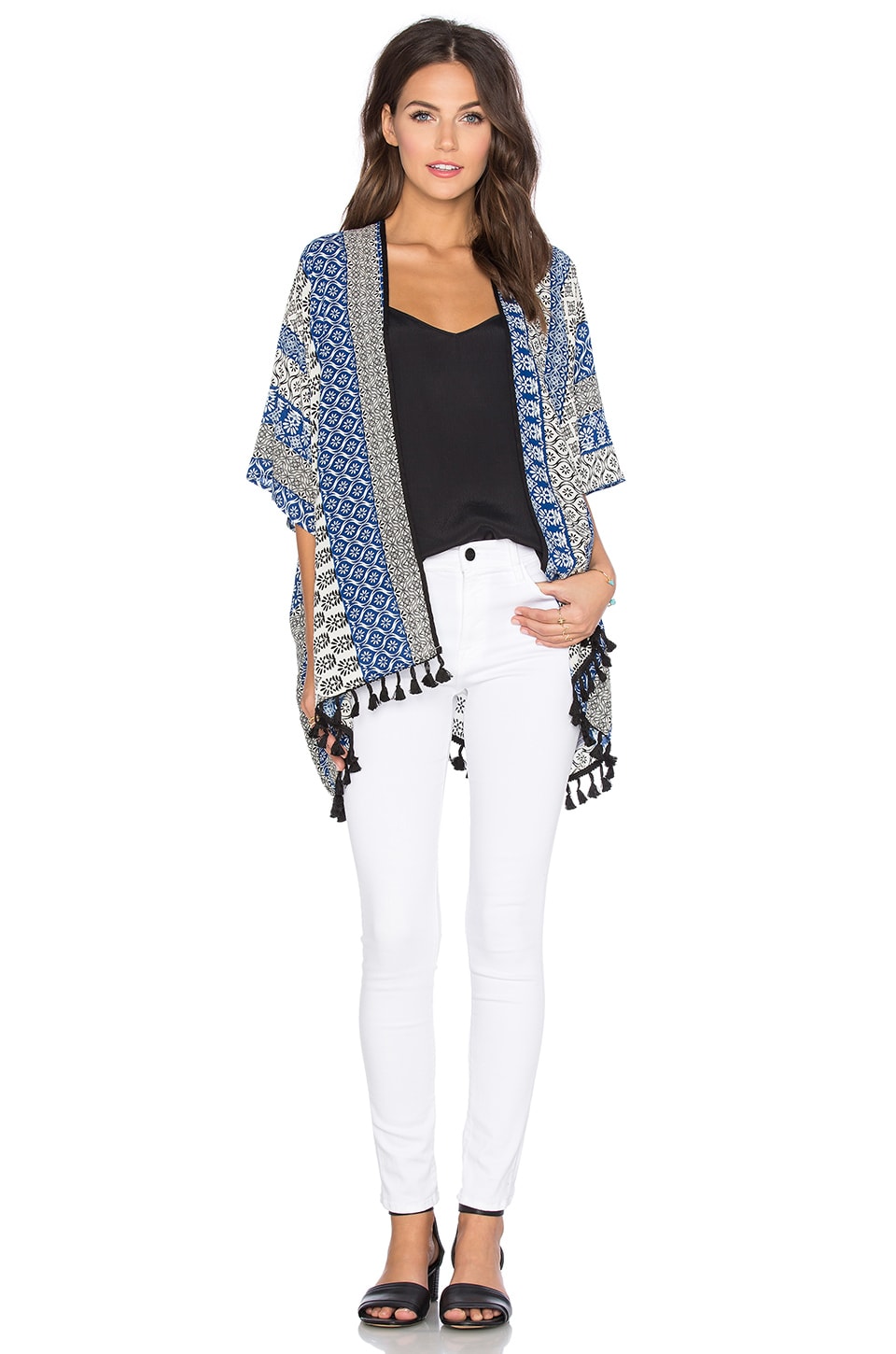 Velvet By Graham And Spencer Seville Tallulah Printed Challis Cardigan In