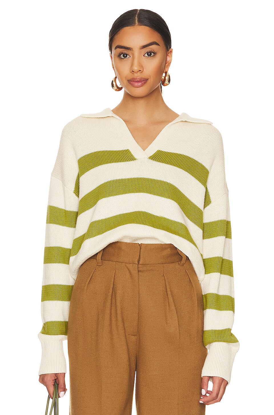 Lucie cotton and cashmere polo sweater