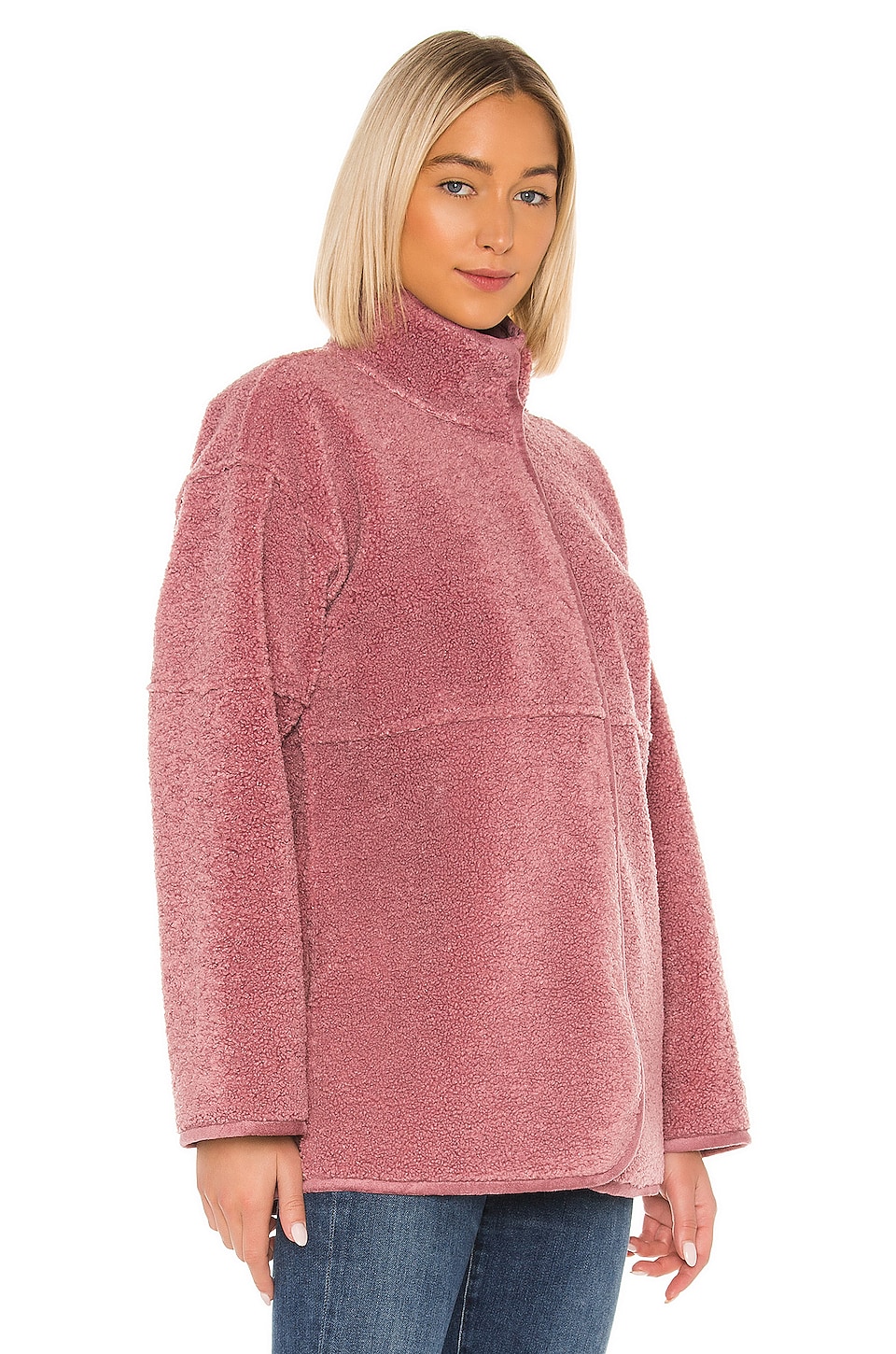 Velvet by Graham & Spencer Albany Lux Faux Sherpa Jacket in Dusty Rose ...