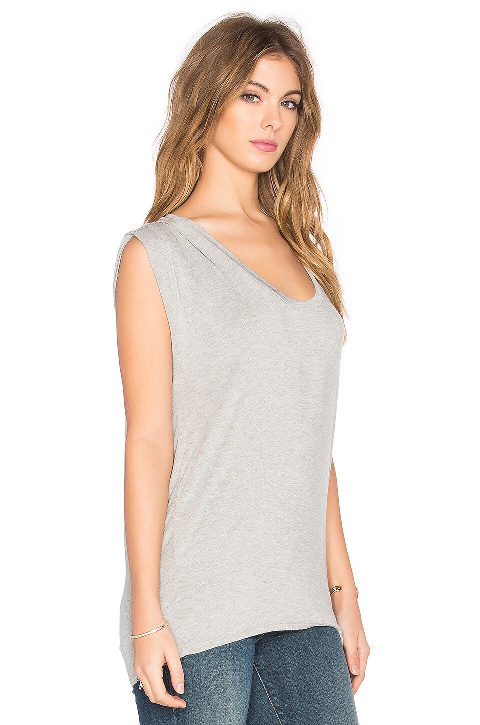 Velvet by Graham & Spencer Anaya Modal Knit Scoop Neck Tank in Heather Grey