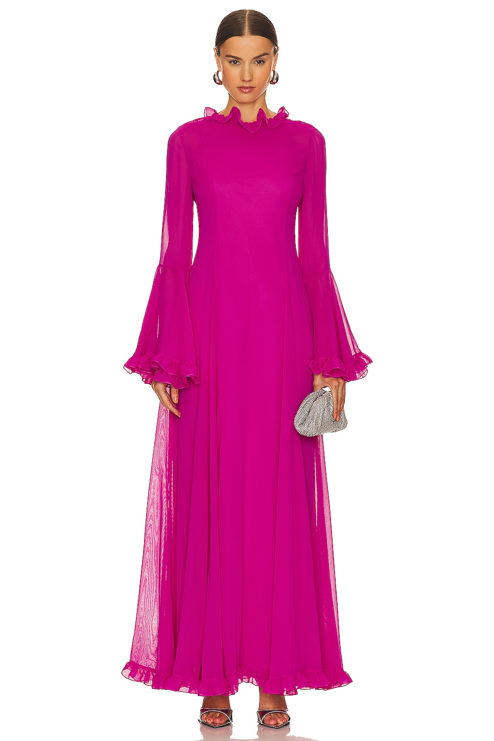 $258 Reformation Black Hardwood Georgette Deep V-Neck Wrap Maxi Dress XS |  eBay