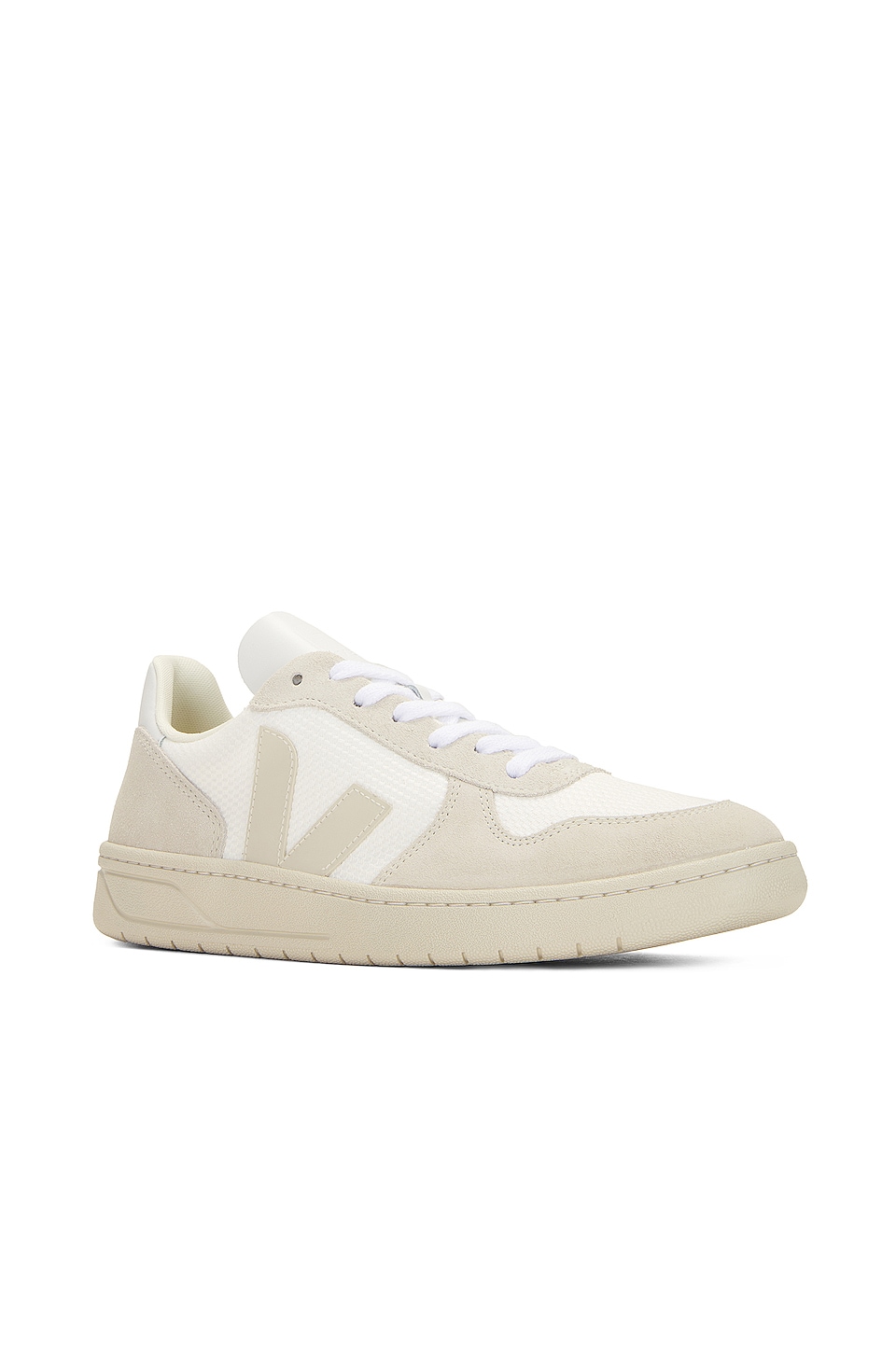 Veja V-10 Sneakers in White, Natural, & Pierre