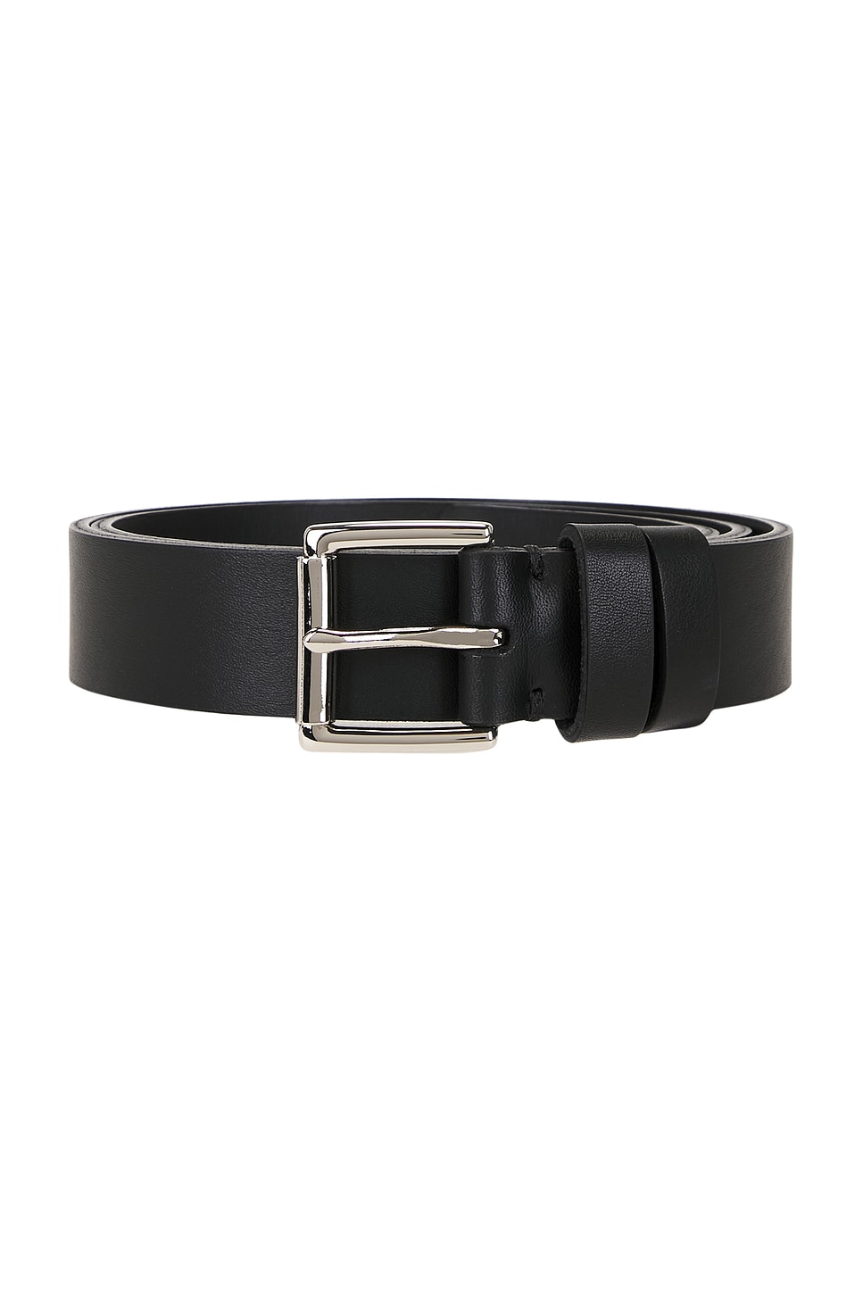 Vince 30mm Flat Double Loop Belt in Black & Palladium | REVOLVE display picture 3