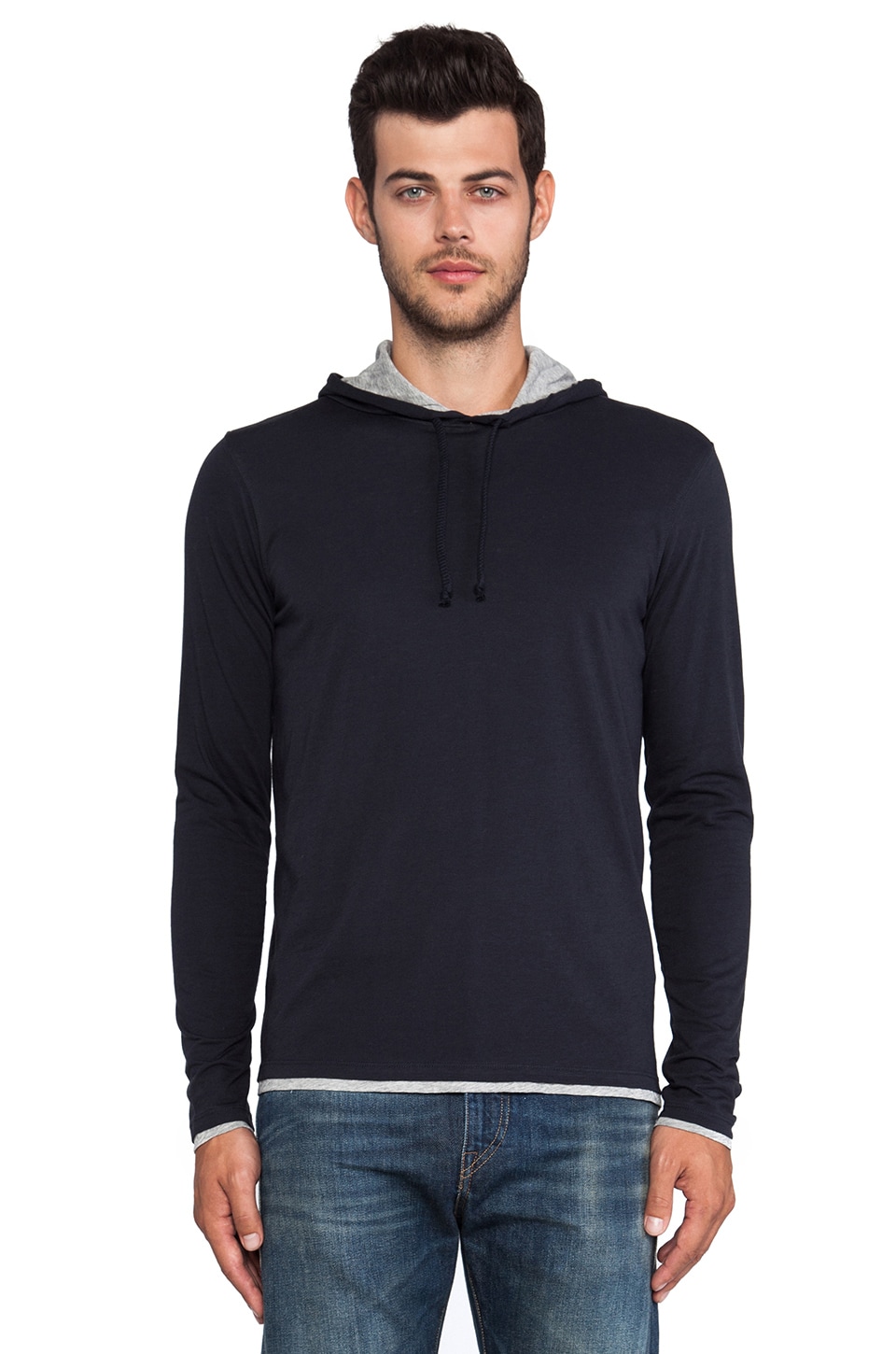 vince double layer hoodie