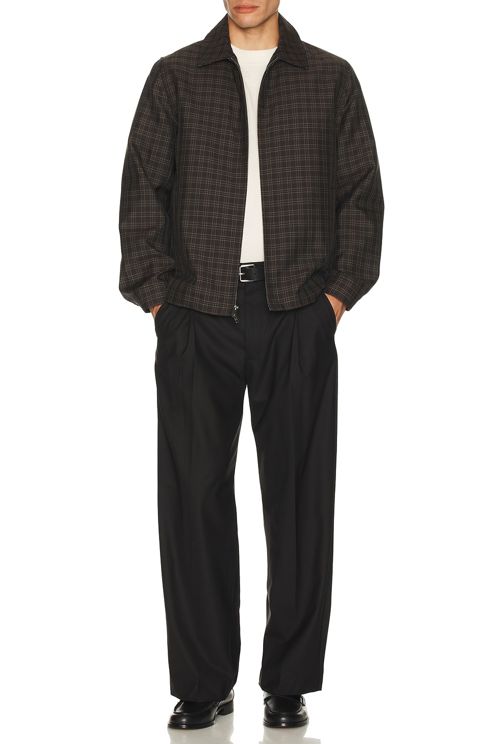 Vince Plaid Zip Jacket in Charcoal | REVOLVE