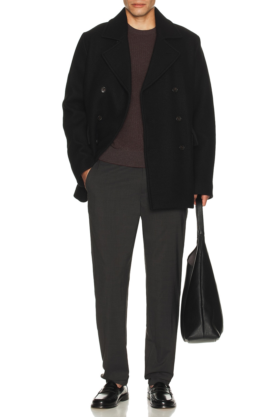 Vince Wool Peacoat in Black | REVOLVE