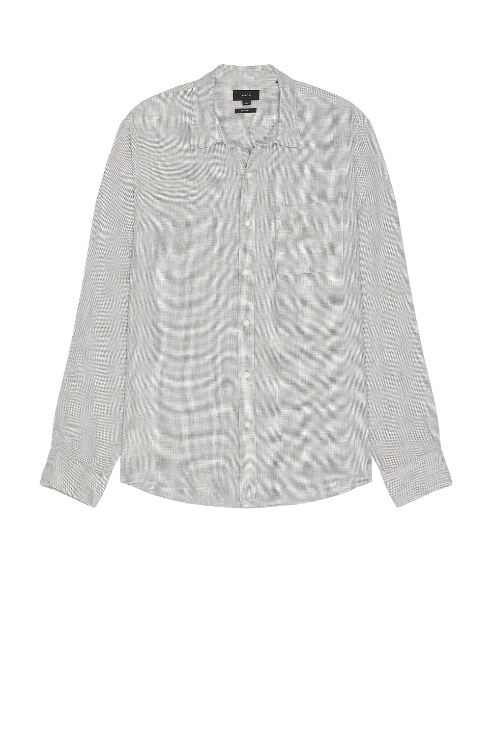 Houndstooth Seperate Placket Long Sleeve Shirt - Image 1