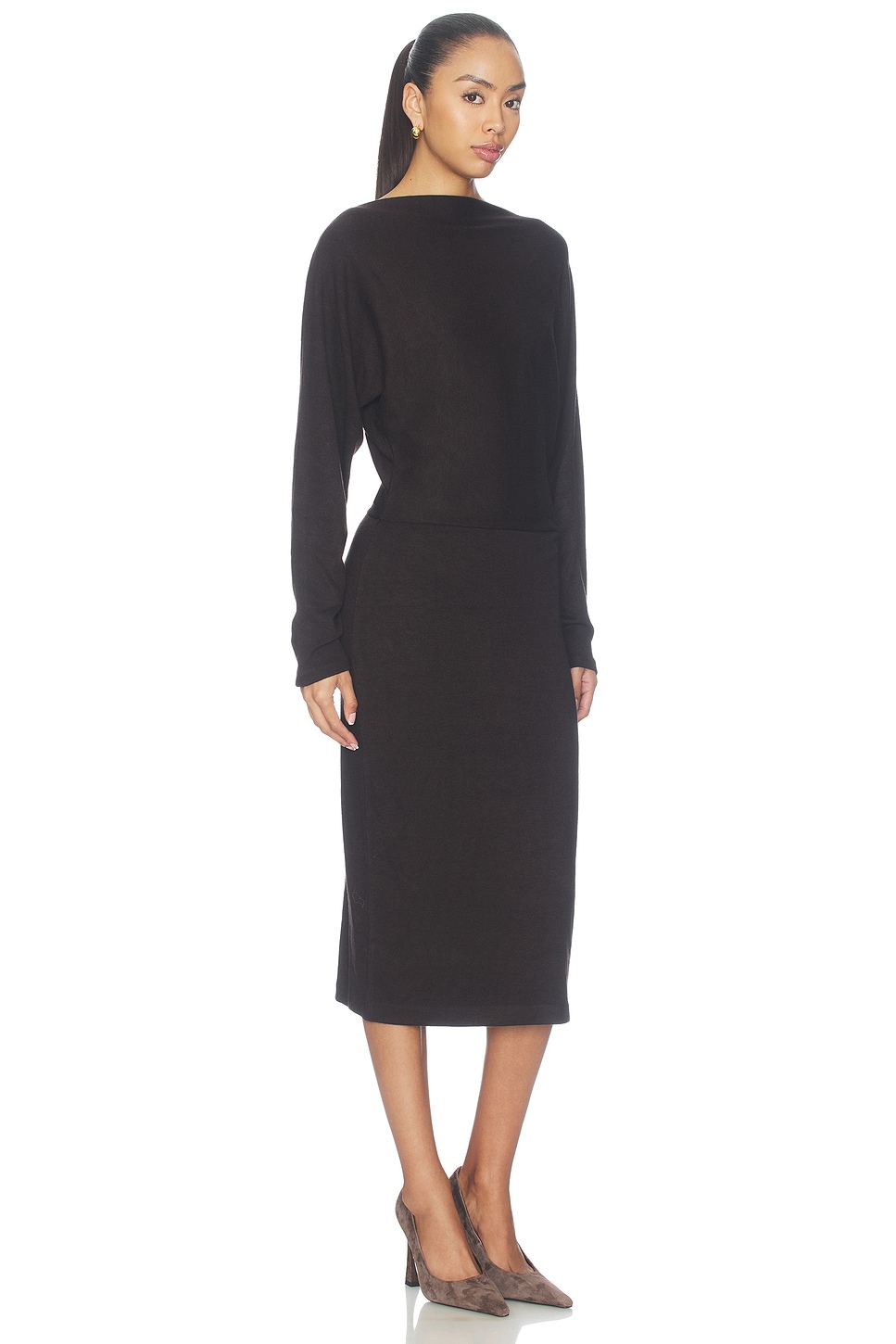Vince Cozy Off Shoulder Midi Dress