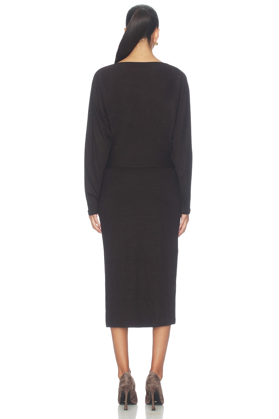 Vince Cozy Off Shoulder Midi Dress