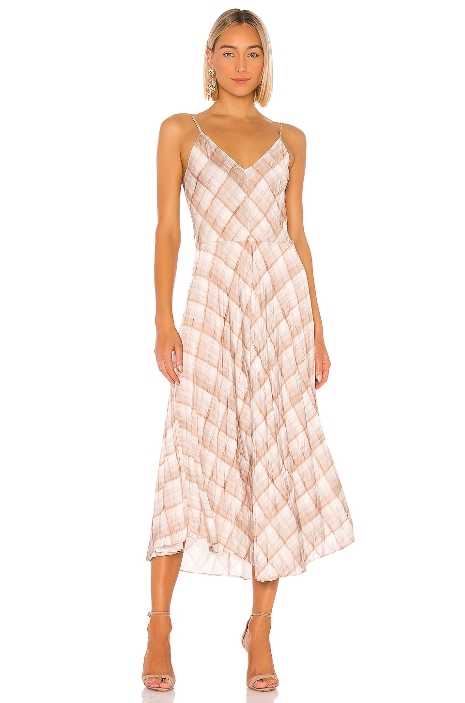 vince plaid slip dress