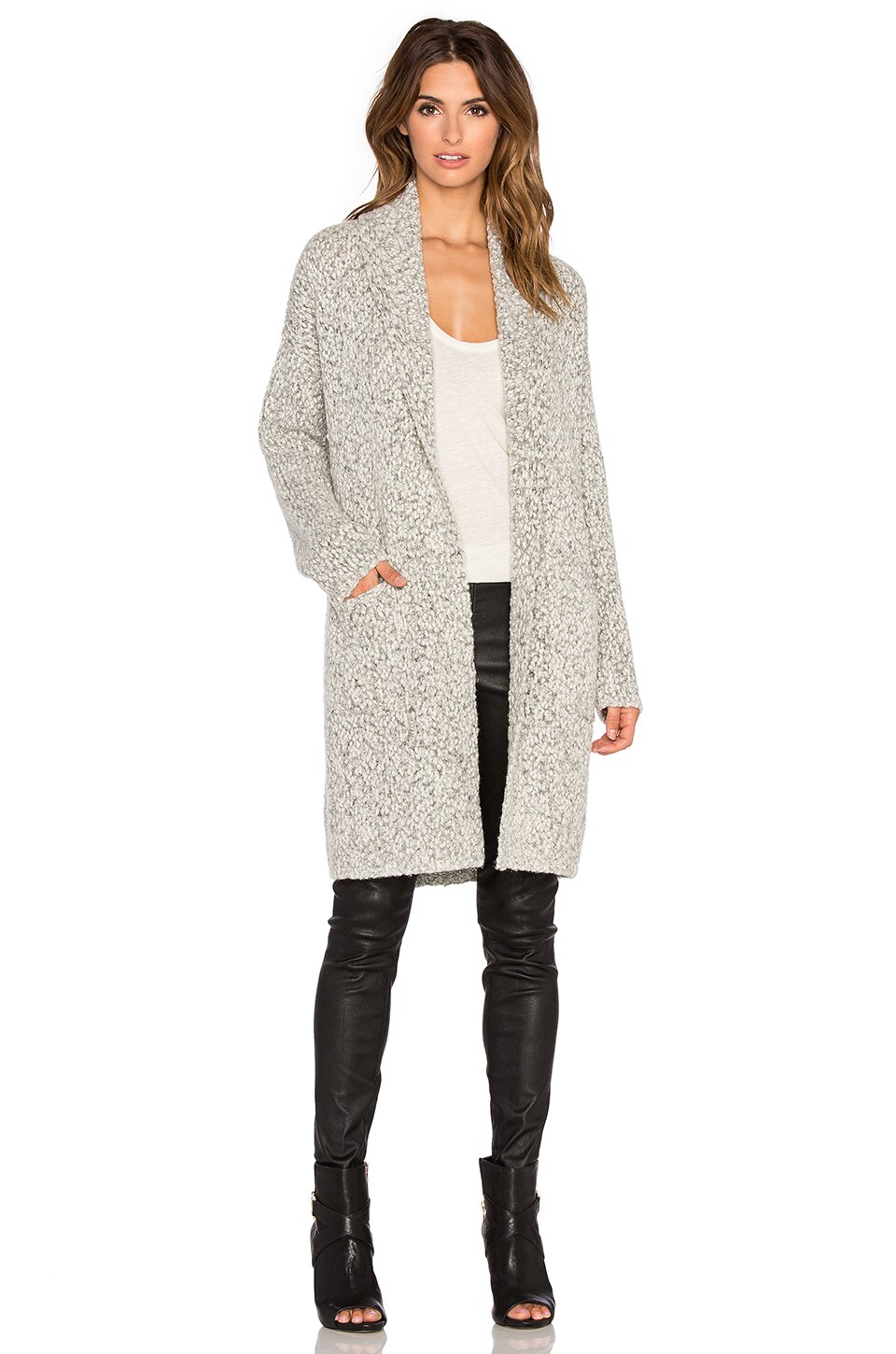 vince notch collar cardigan