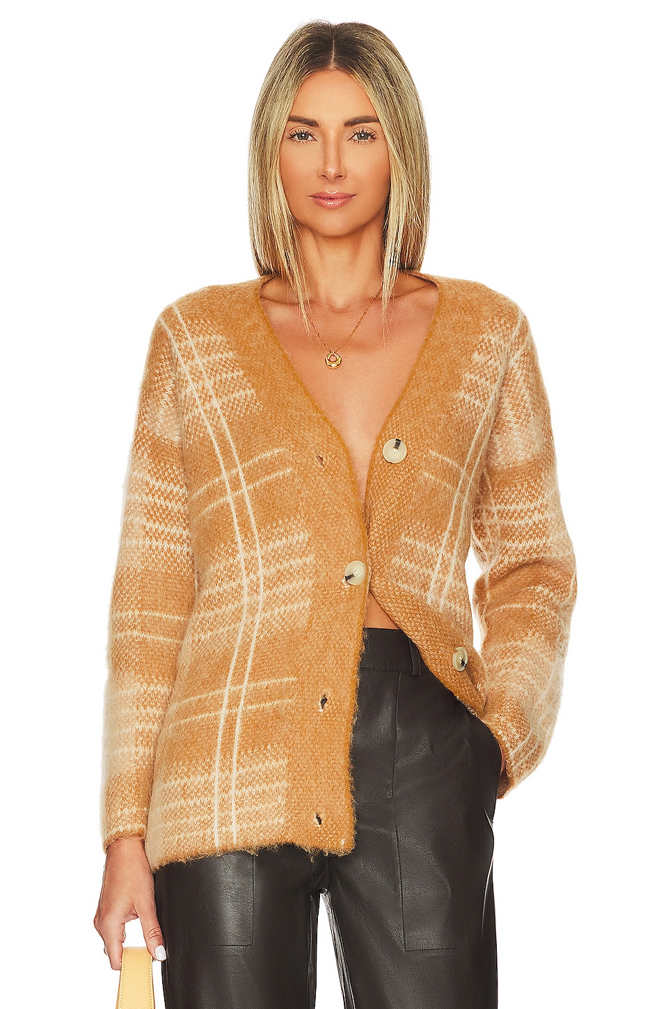 Vince Brushed Plaid Cardigan in Scotch Plaid | REVOLVE