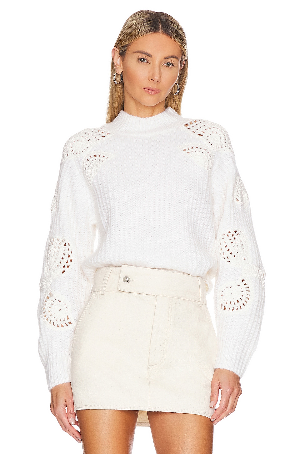 Vince Crochet Shell Sweater in Off White | REVOLVE