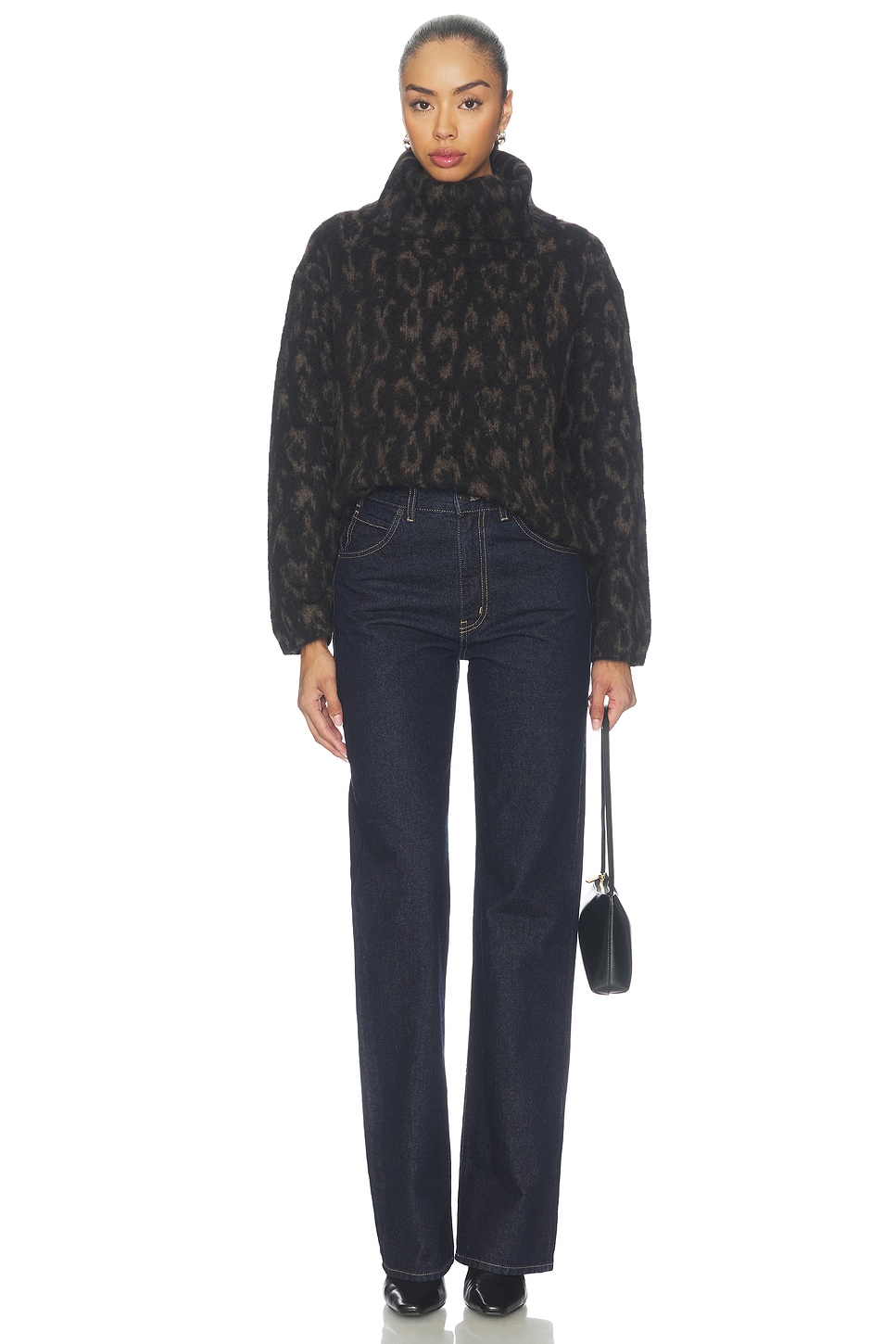 Vince Oversized Turtleneck Jacquard Sweater
