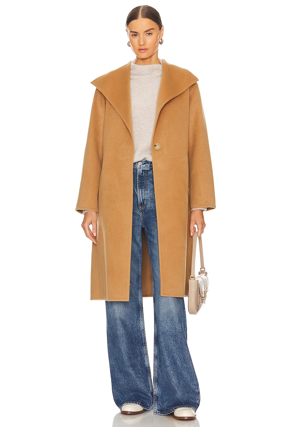 Image 1 of Belted Coat in in Almond