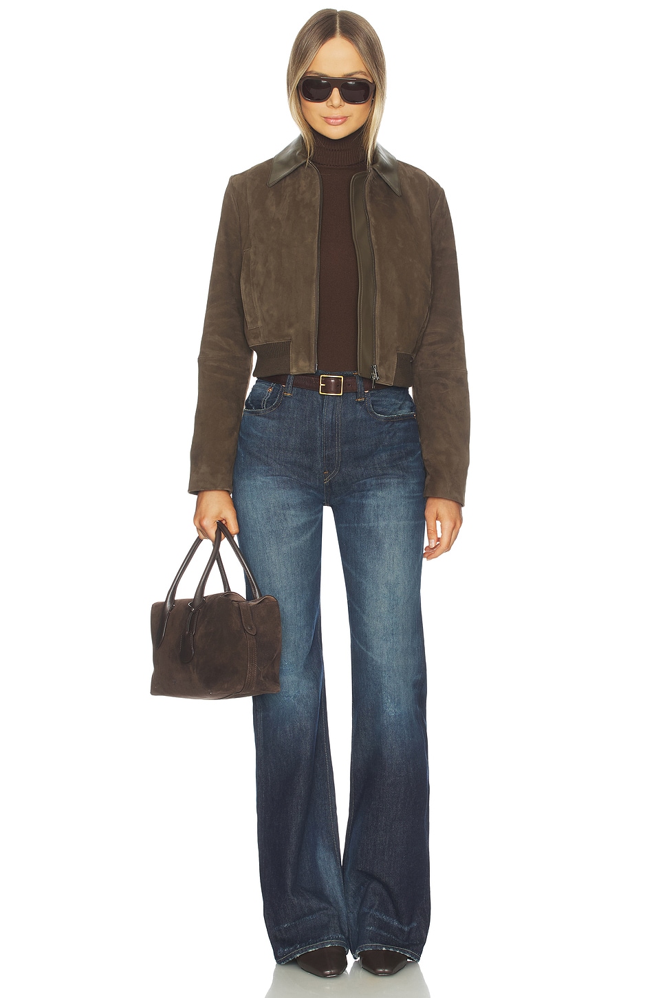 Vince Suede Shrunken Bomber