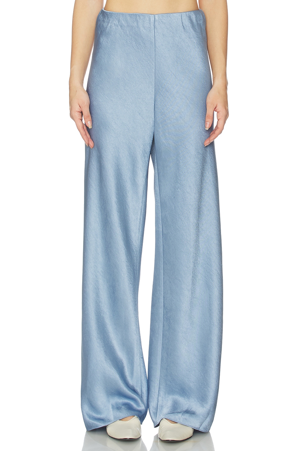 High Waist Fluid Satin Bias Pant