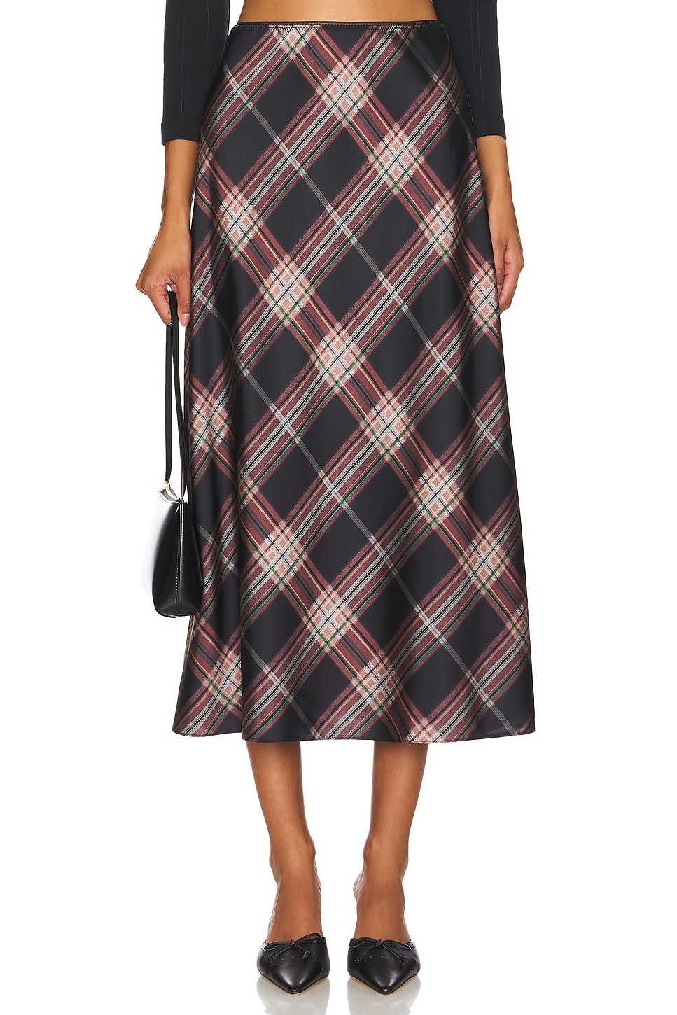Vince Plaid Shaped Hem Slip Skirt in Vintage Petal | REVOLVE