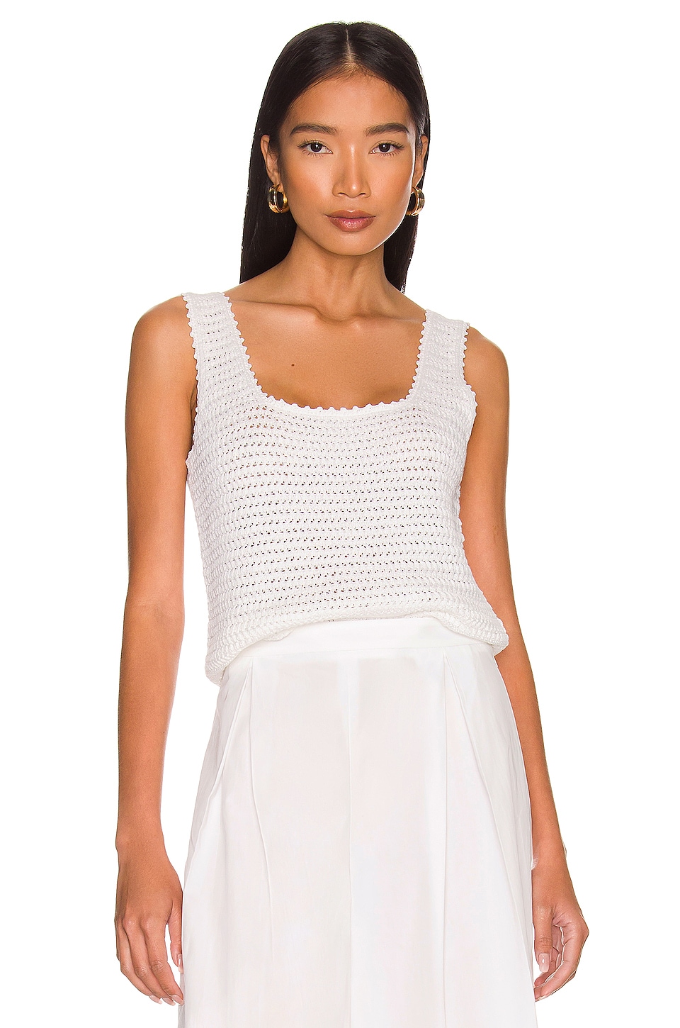 vince square neck sweater tank