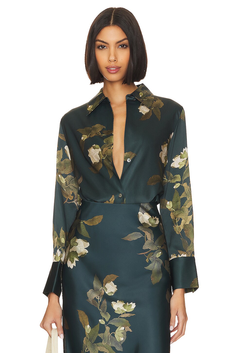 Vince Camellia Branch Bias Blouse