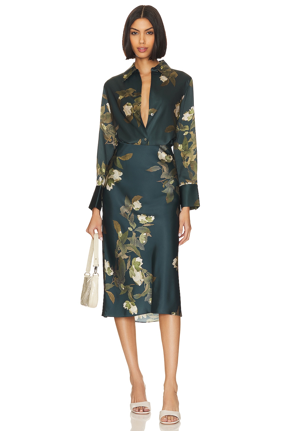 Vince Camellia Branch Bias Blouse thumbnail