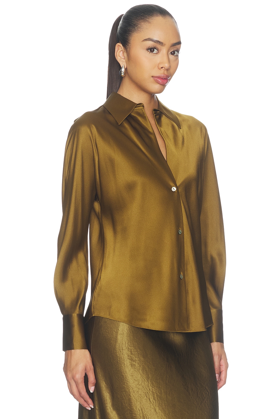 Vince Bias Longsleeve Blouse