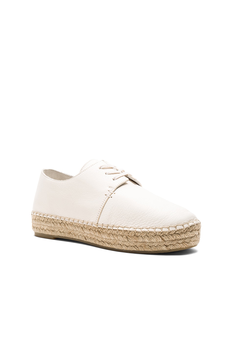 VINCE Cynthia Leather Lace Up Espadrille Platform Oxfords in Cream ...