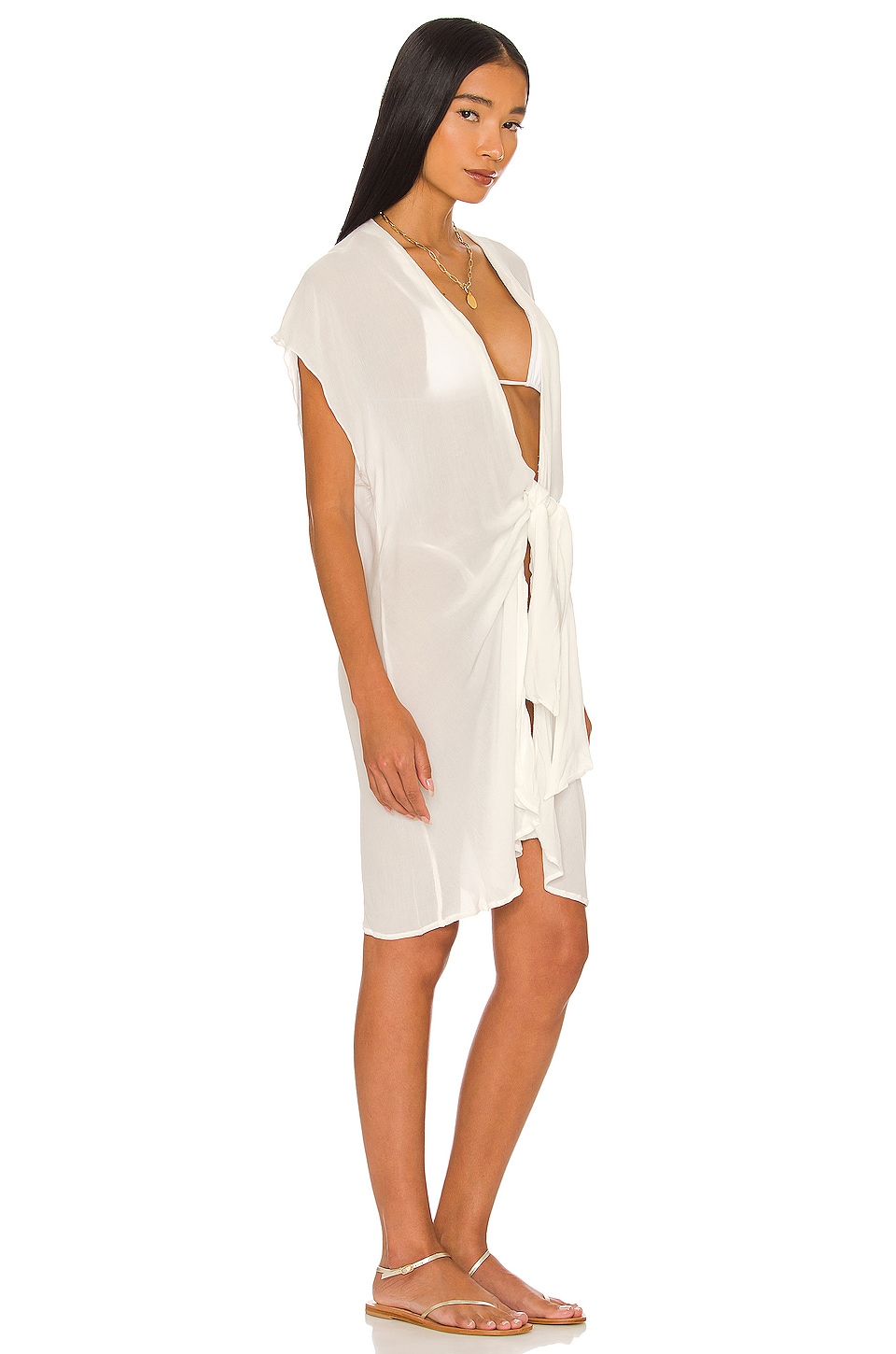 Vix Swimwear Sasha Cover Up Dress in Off White