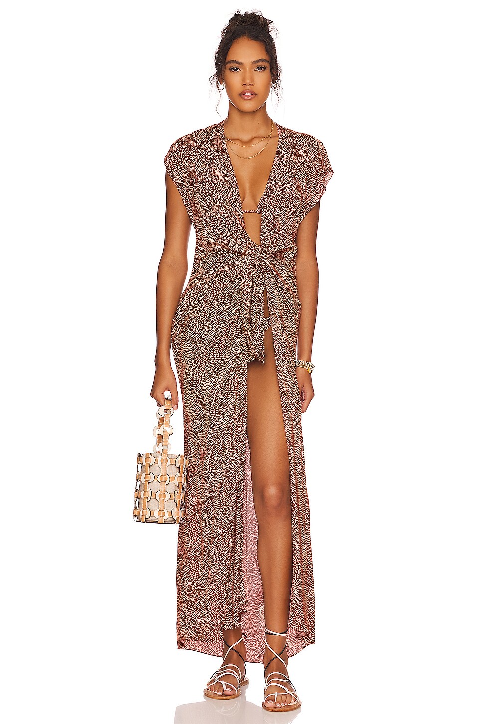 Vix Swimwear Sasha Long Cover Up in Granit REVOLVE