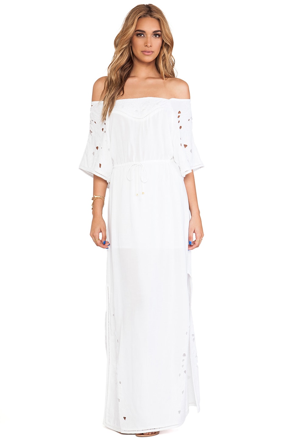 Vix Swimwear Paola Long Dress in Solid White