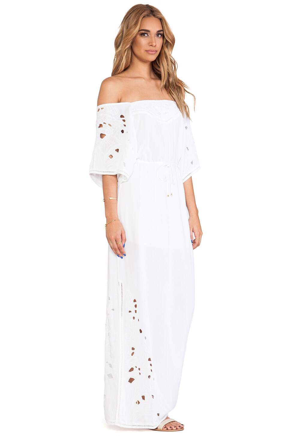 Vix Swimwear Paola Long Dress in Solid White